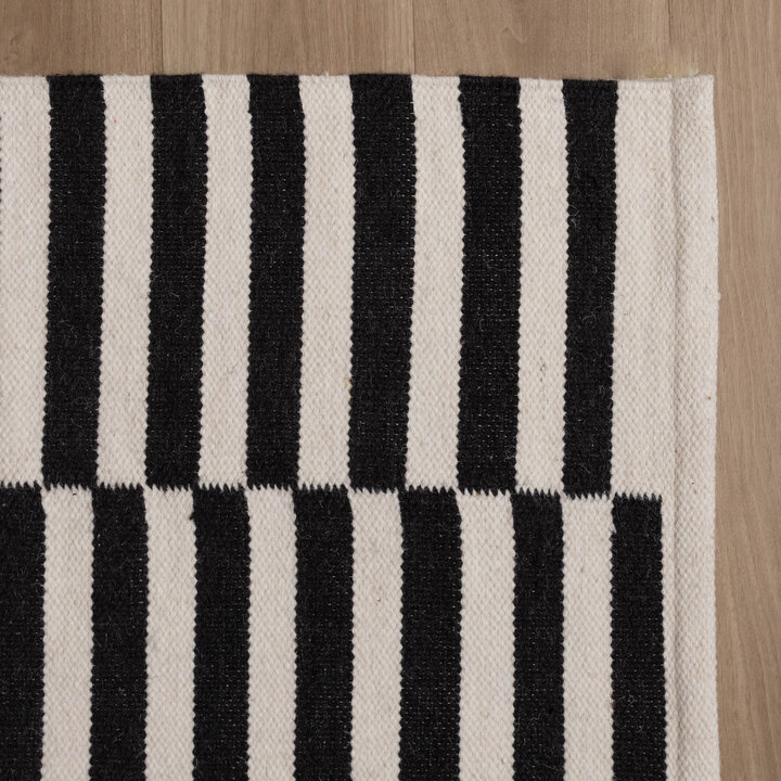 Baumwollteppich - Dazzle Blocks Schwarz Weiß - 4