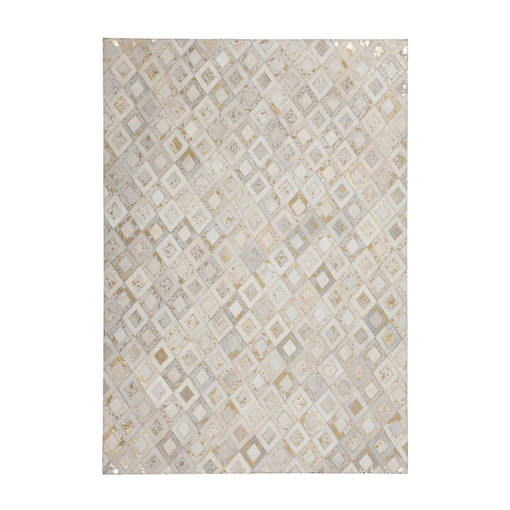 Leder Teppich - Soul Elfenbein Gold 110 - 1