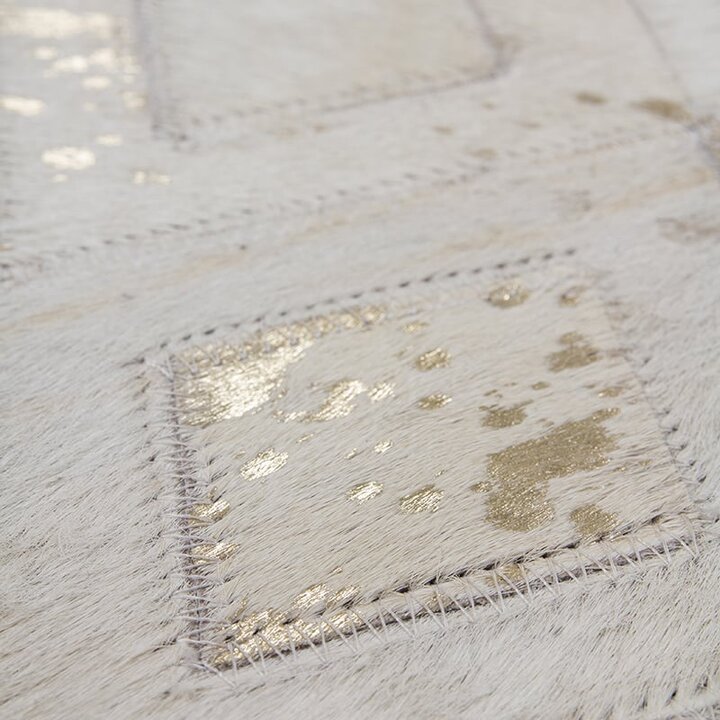 Leder Teppich - Soul Elfenbein Gold 110 - 3