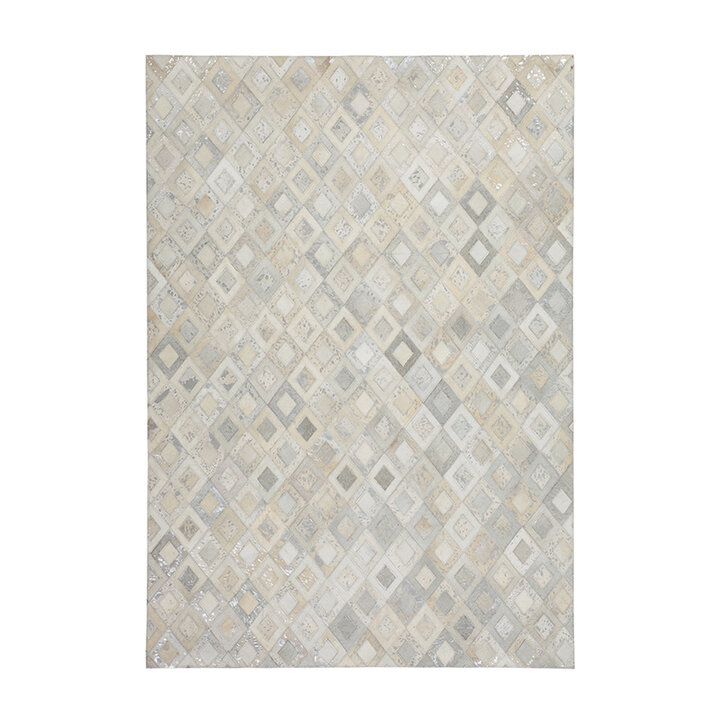 Leder Teppich - Soul Silber 110 - 1