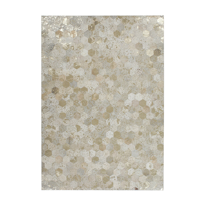 Leder Teppich - Soul Elfenbein Gold 210 - 1