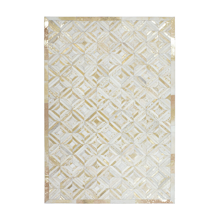 Leder Teppich - Soul Elfenbein Gold 410 - 1