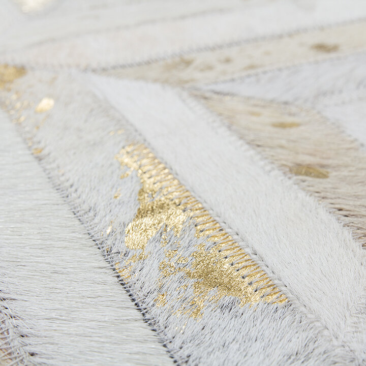 Leder Teppich - Soul Elfenbein Gold 410 - 3