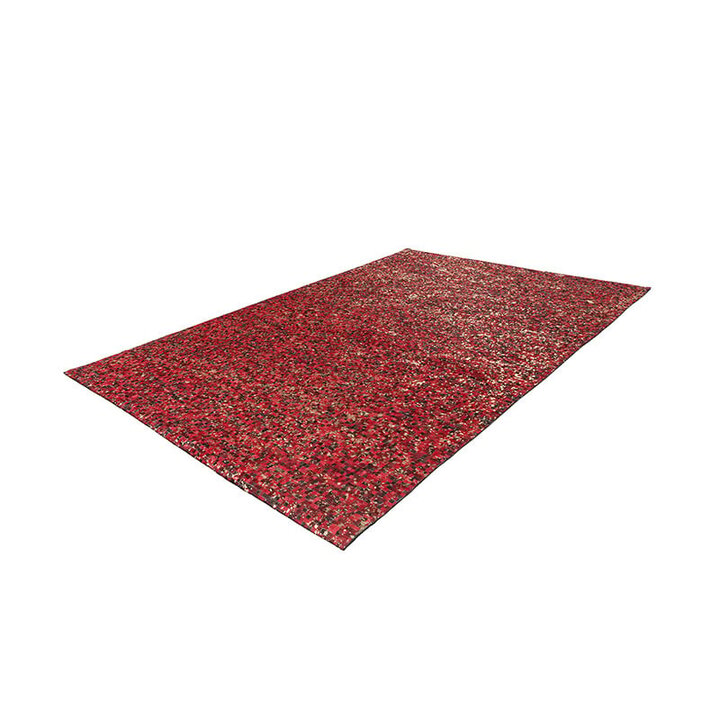 Teppich Patchwork Leder - Filz Rot Gold 100  - 2