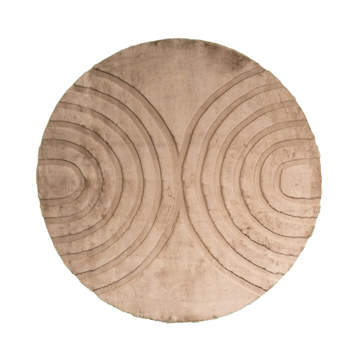Hochflor Teppich Rund - Carvy Arches Taupe - 1