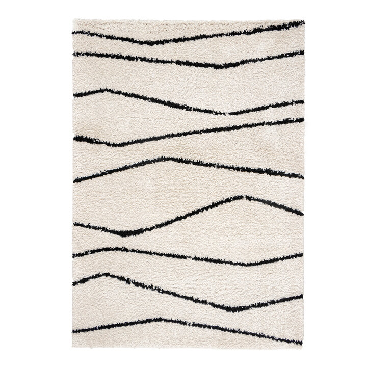 Teppich Hochflor - Grand Wire Creme Schwarz - 1