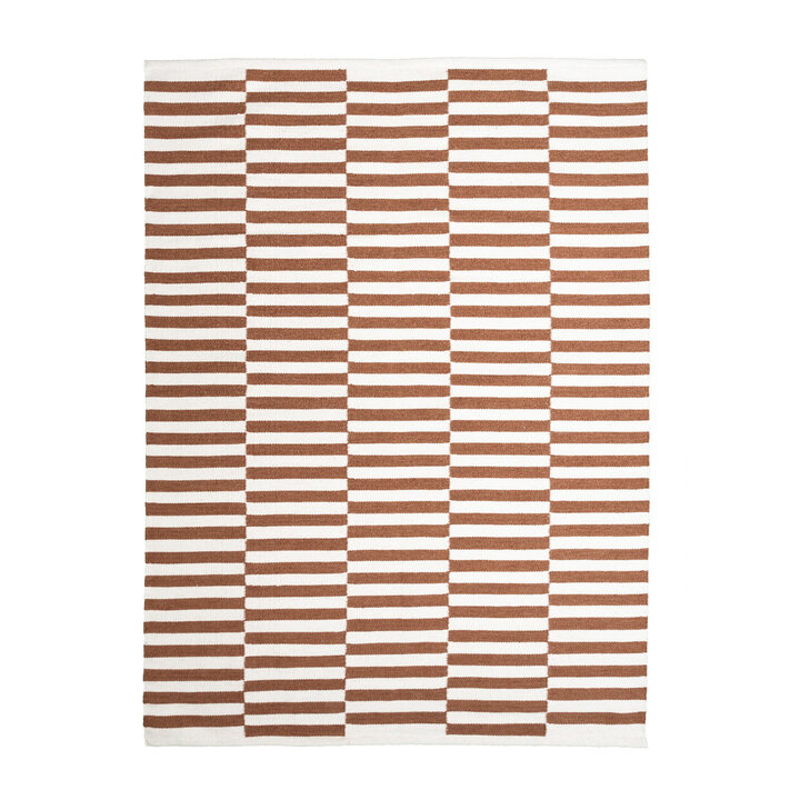 Baumwollteppich - Dazzle Blocks Braun Weiß - 1