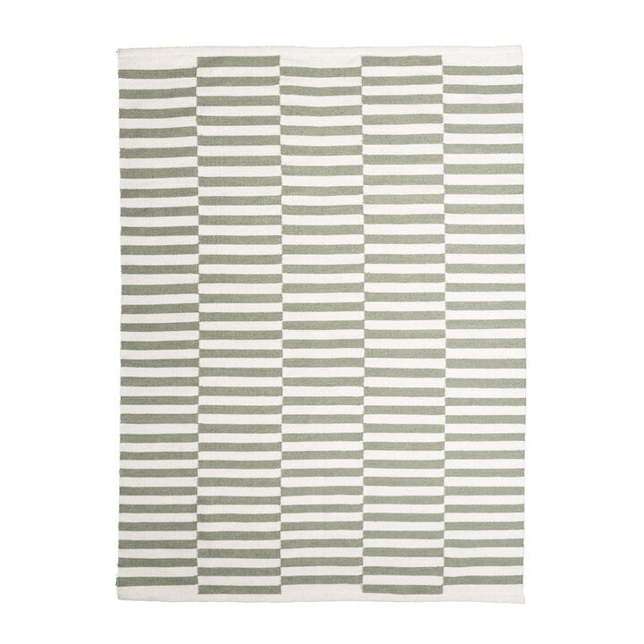 Baumwollteppich - Dazzle Blocks Grün Weiß - 1