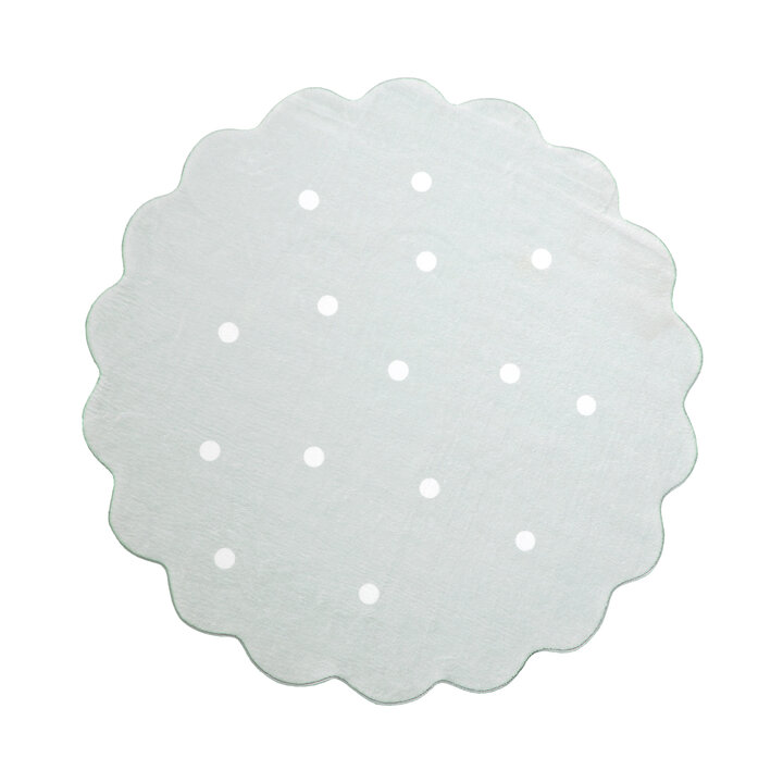 Teppich Kinderzimmer Rund - Cloudy Dots Minze - 1