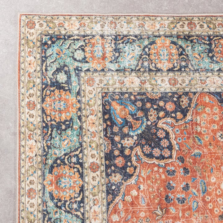 In- & Outdoor Teppich Vintage - Kairo Medaillon Terra Dunkelblau - 4