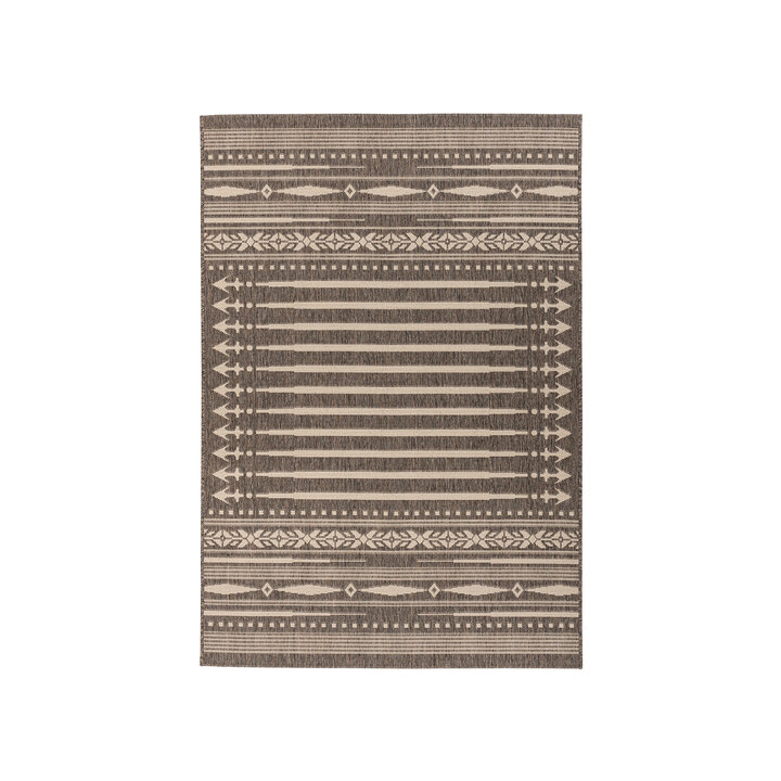 In- & Outdoor Teppich - Swash Lines 200 Braun Creme - 1