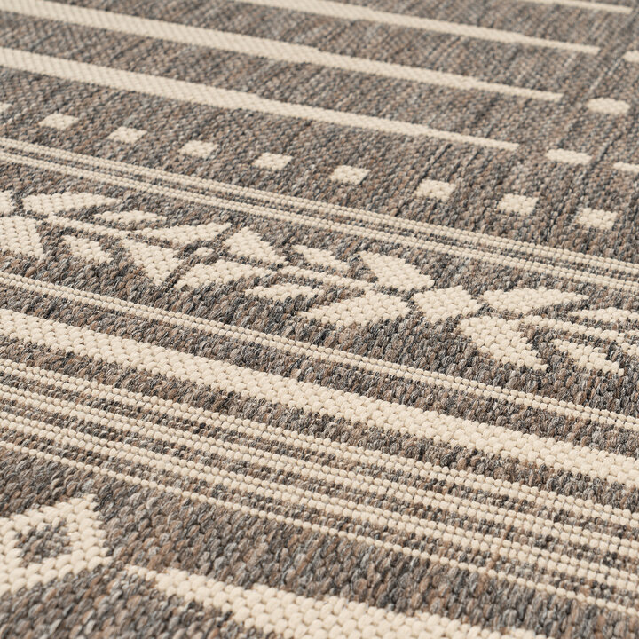 In- & Outdoor Teppich - Swash Lines 200 Braun Creme - 2