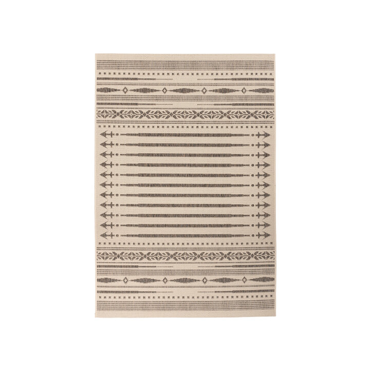 In- & Outdoor Teppich - Swash Lines 200 Creme Braun - 1