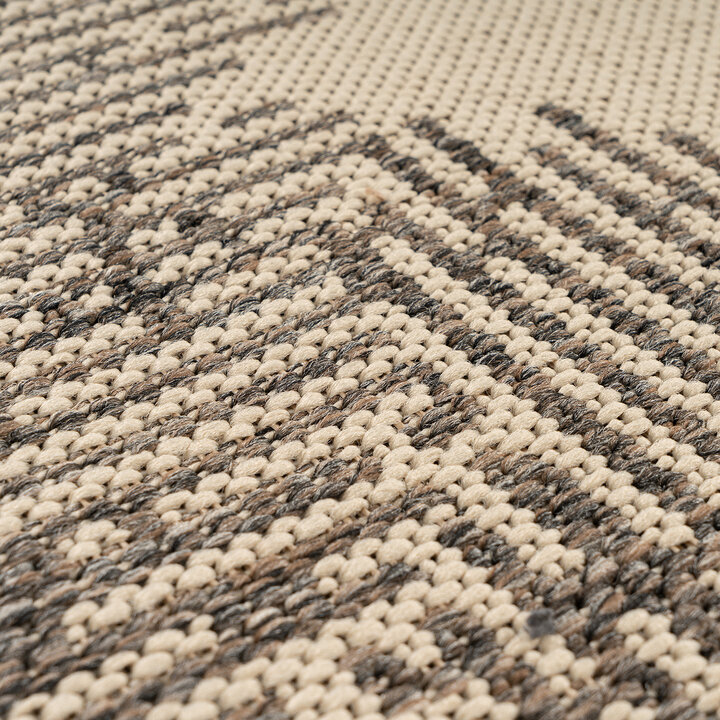 In- & Outdoor Teppich - Swash Lines 200 Creme Braun - 2