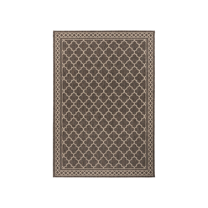 In- & Outdoor Teppich - Swash Diamonds 300 Braun Creme - 1