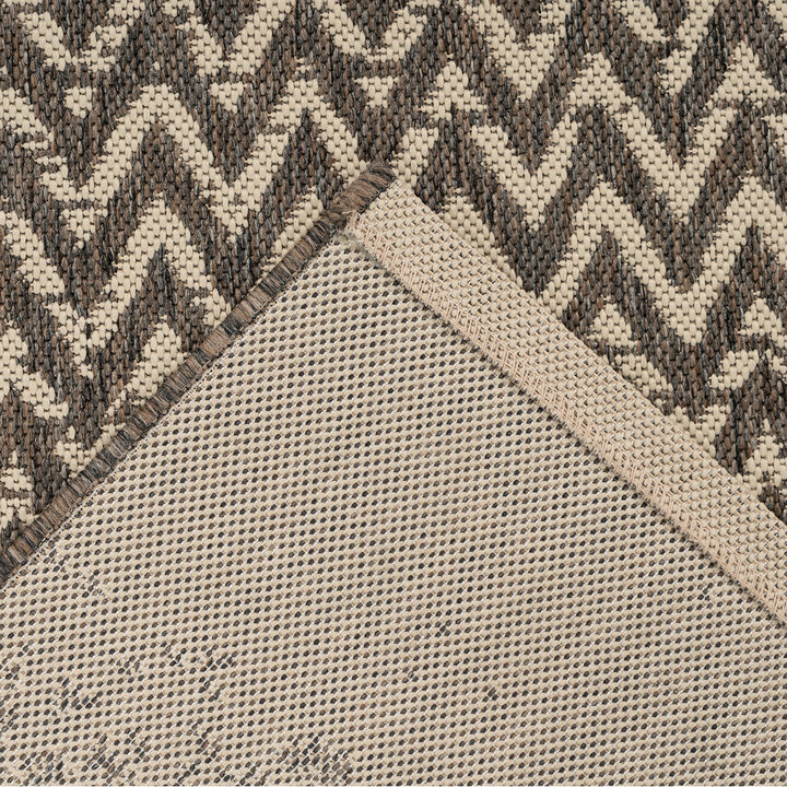 In- & Outdoor Teppich - Swash ZigZag 600 Braun Creme - 3