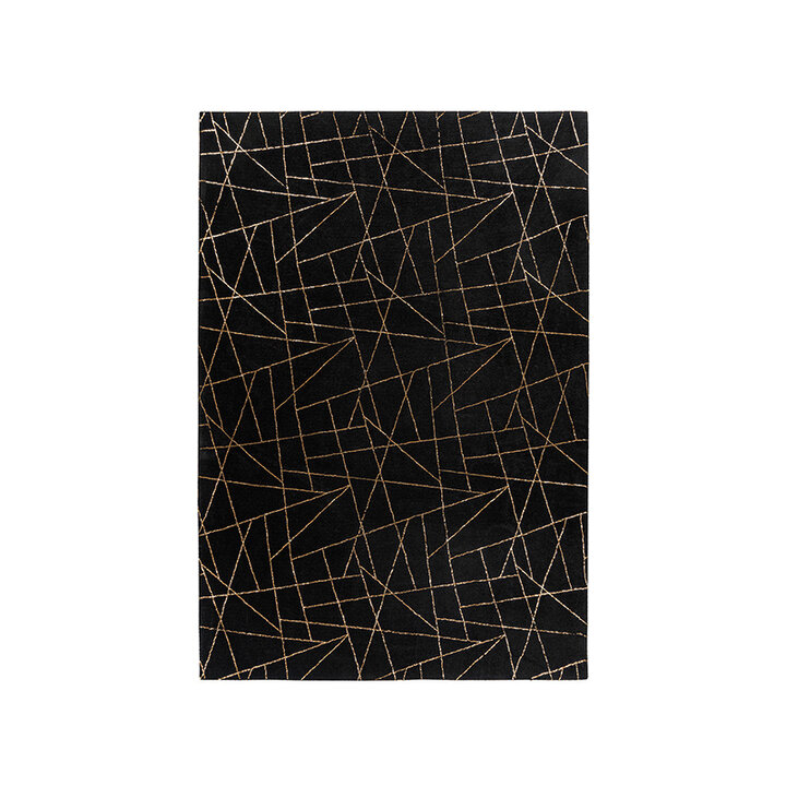 Geometrischer Teppich - Botticino 125 Schwarz Gold - 1