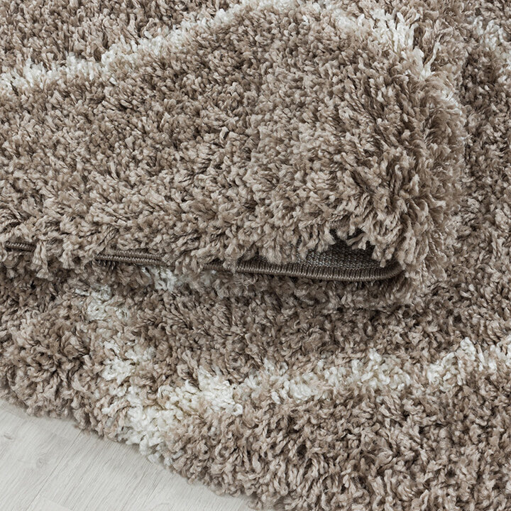 Berberteppich Rund - Agadir Lines Beige Creme  - 3