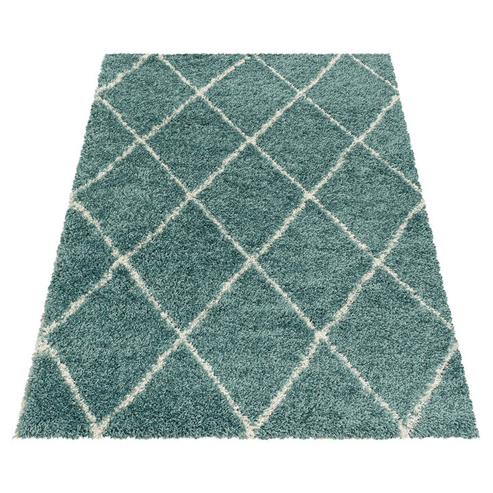 Berberteppich - Agadir Lines Blau Creme  - 2