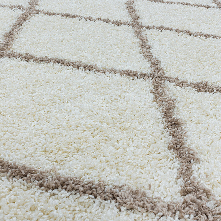Berberteppich Rund - Agadir Lines Creme Beige - 1