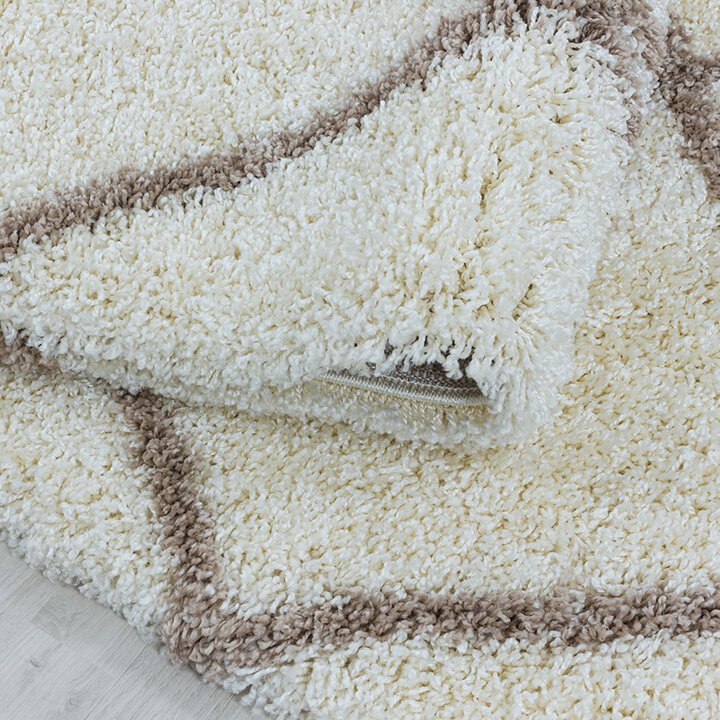 Berberteppich Rund - Agadir Lines Creme Beige - 2