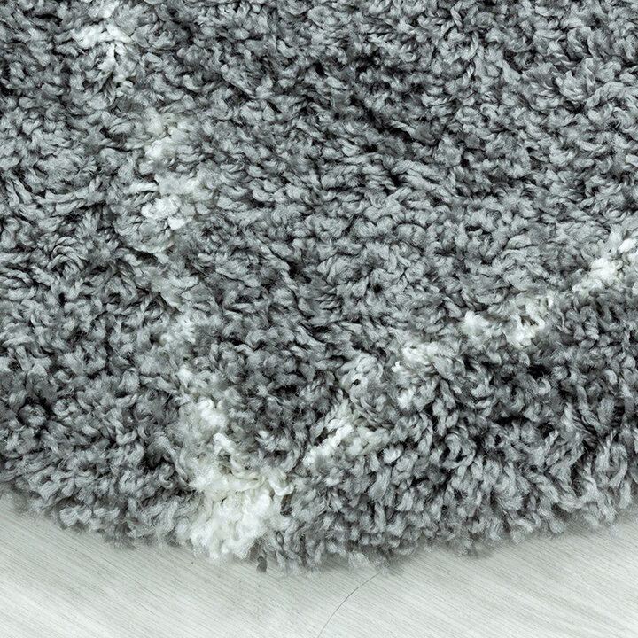 Berberteppich Rund - Agadir Lines Grau Creme - 2