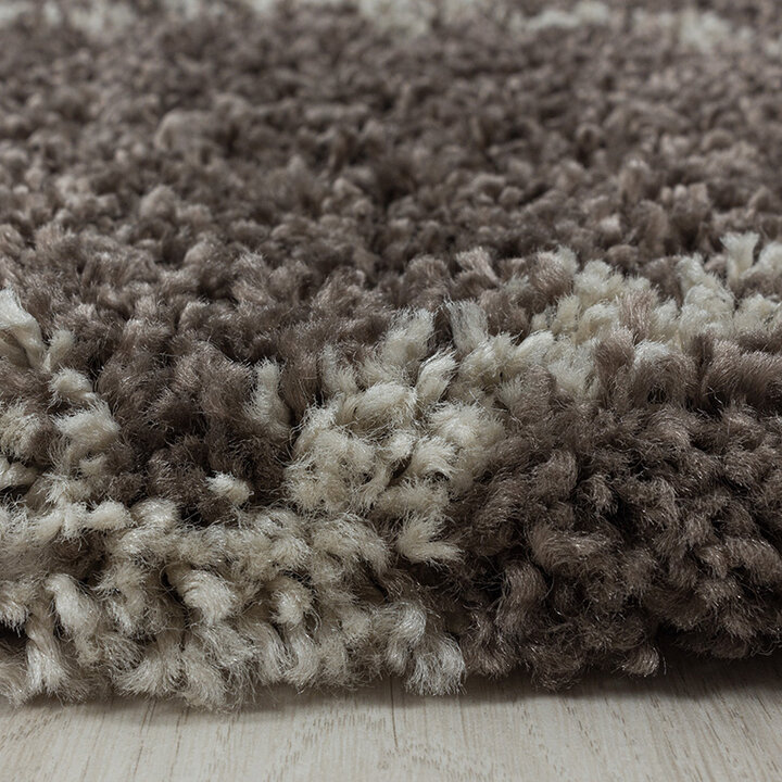 Berberteppich Rund - Agadir Lines Taupe Creme - 2
