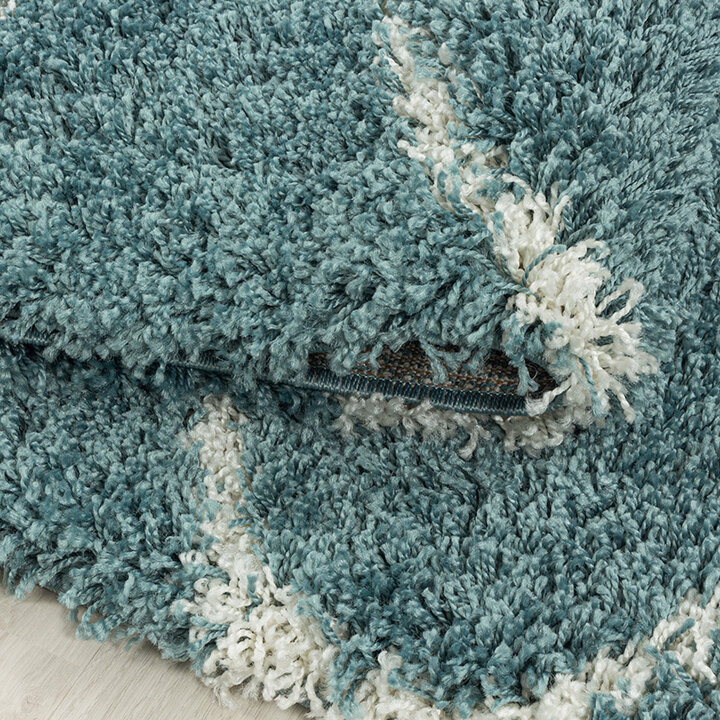 Berberteppich Rund - Agadir Circle Blau Creme - 3