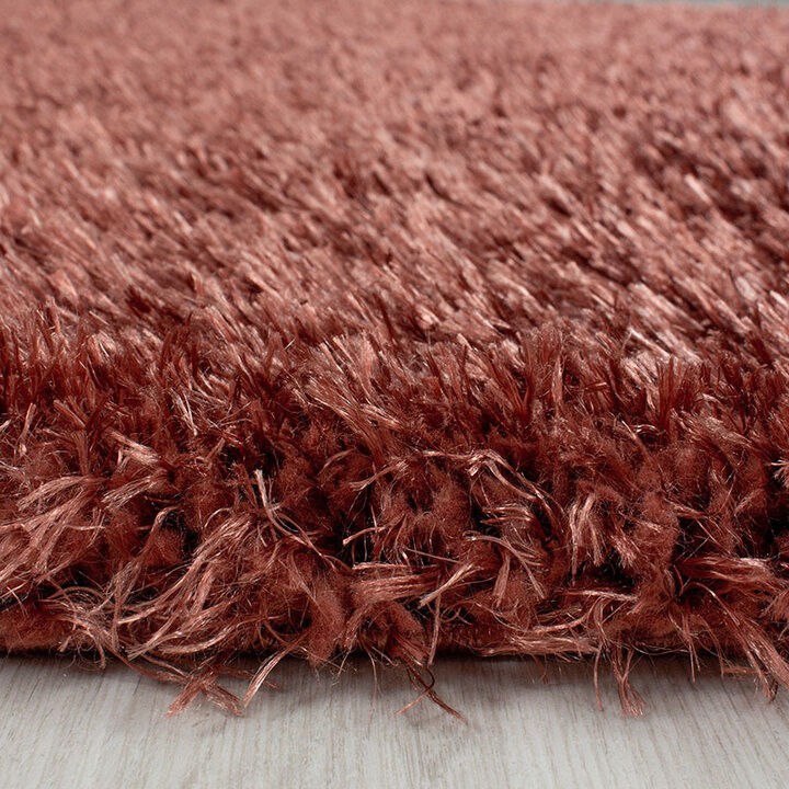 Hochflor Teppich Rund - Blushy Terracotta Braun - 1