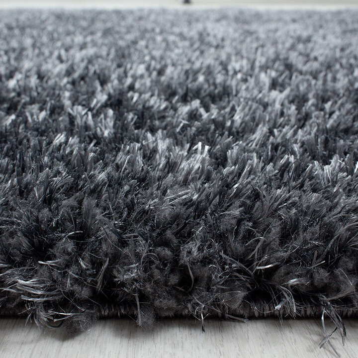 Hochflor Teppich Rund - Blushy Dunkelgrau - 1