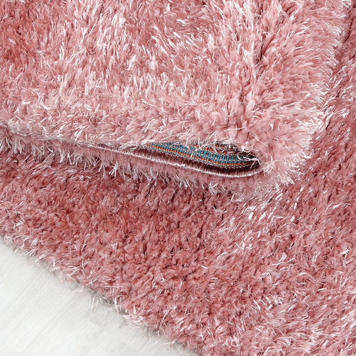 Hochflor Teppich Rund - Blushy Rosa - 2