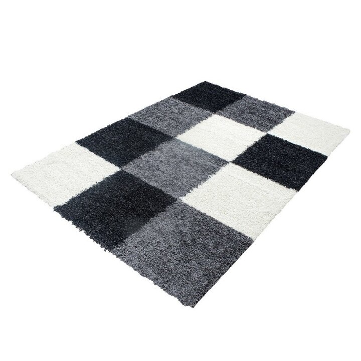 Hochflor Teppich - Cube Schwarz  - 1