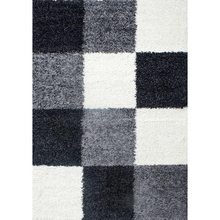 Hochflor Teppich - Cube Schwarz  - 2