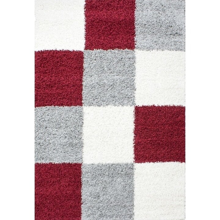 Hochflor Teppich - Cube Rot - 2