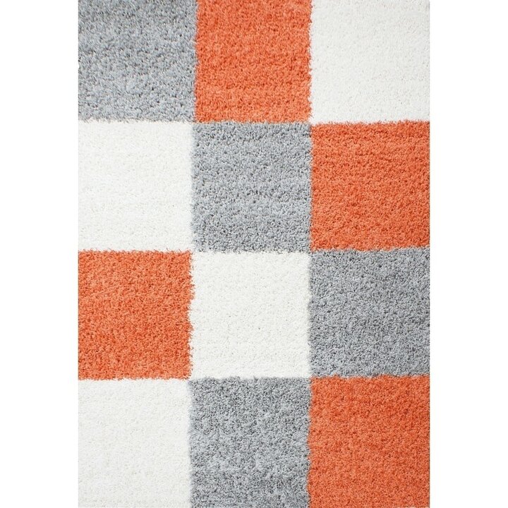 Hochflor Teppich - Cube Terrakotta - 2