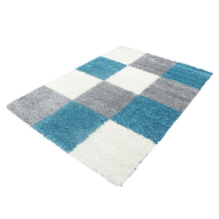 Hochflor Teppich - Cube Türkis - 1