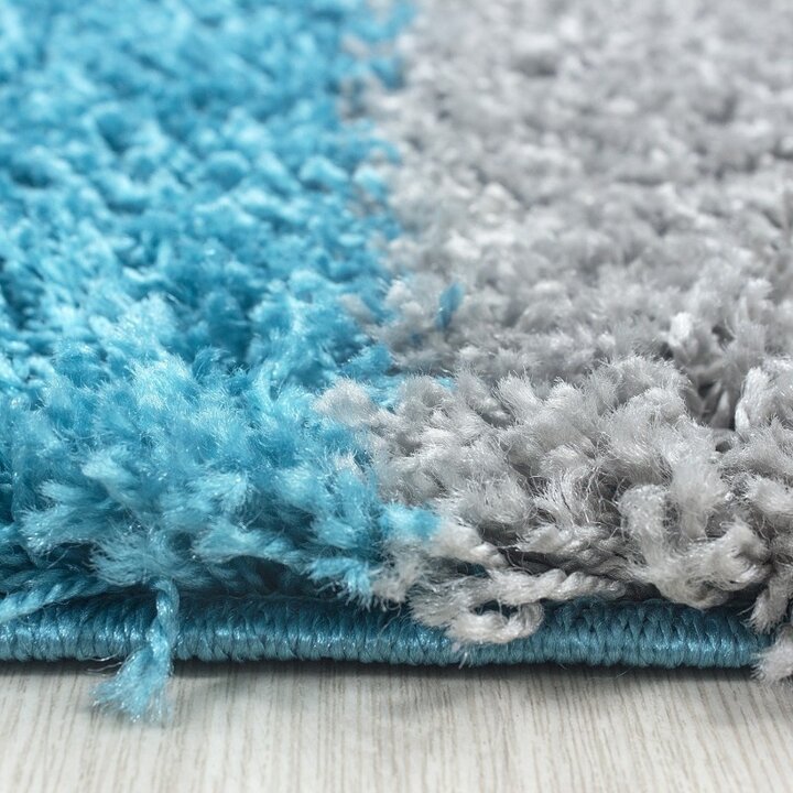 Hochflor Teppich - Cube Türkis - 3