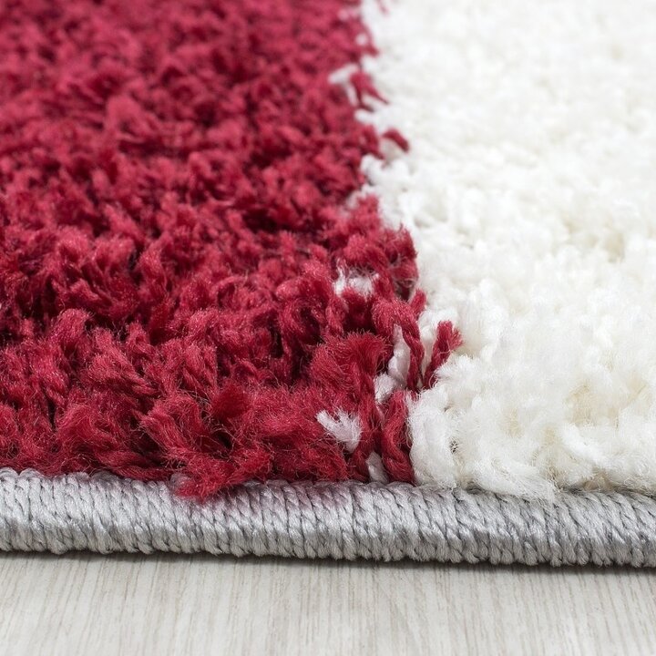 Hochflor Läufer - Cube Rot - 2