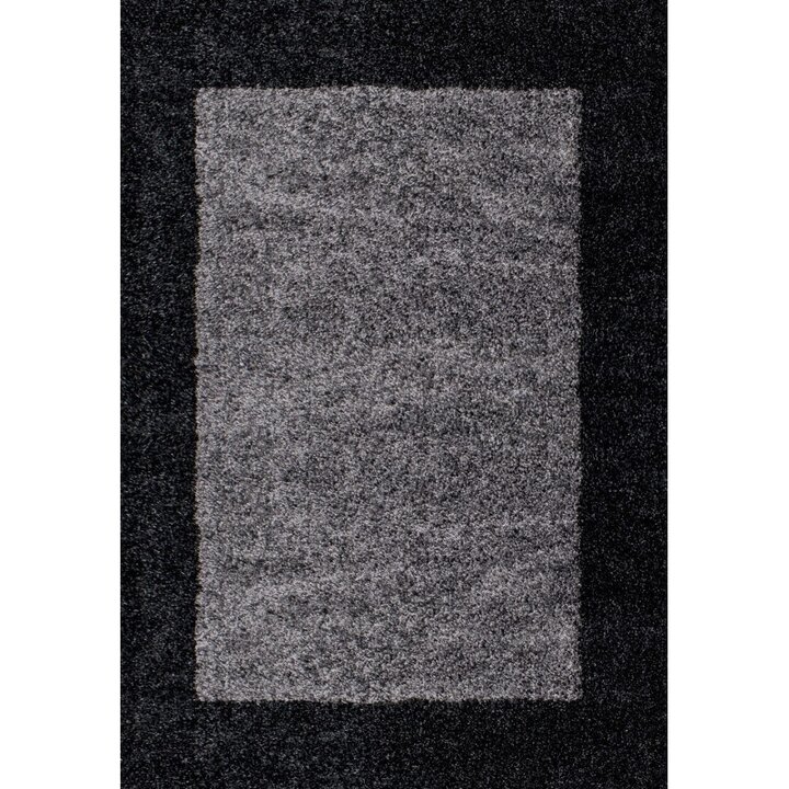 Hochflor Teppich - Edge Schwarz - 2