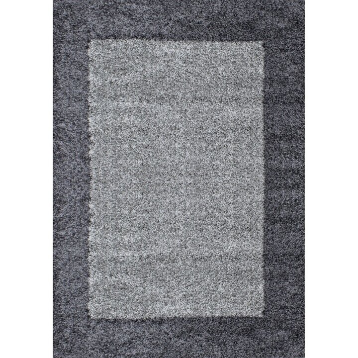 Hochflor Teppich - Edge Grau - 2