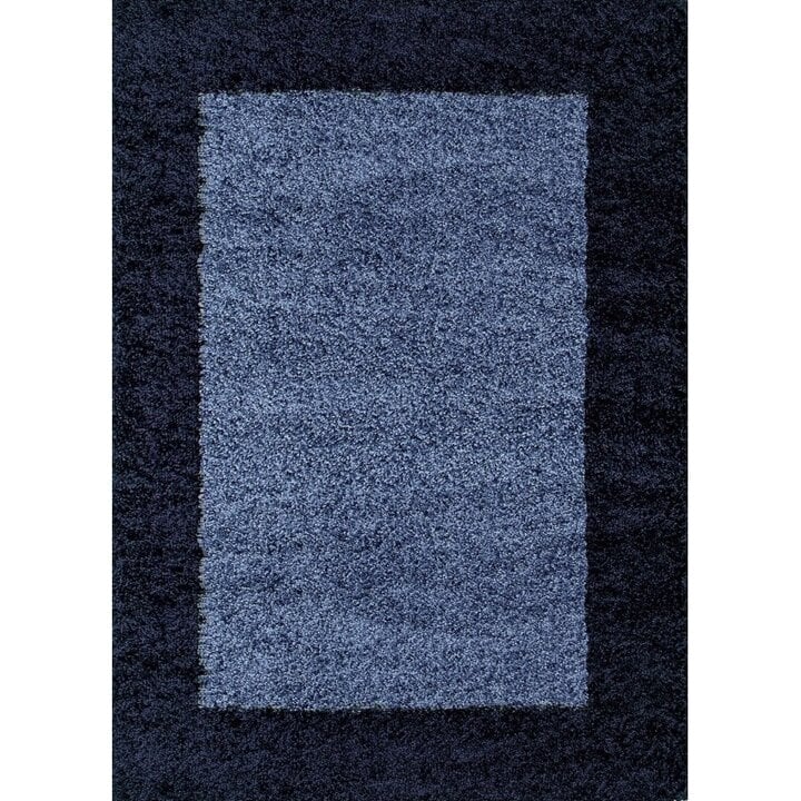 Hochflor Teppich - Edge Blau - 2