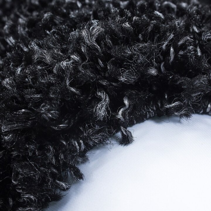 Hochflor Teppich Rund - Edge Schwarz - 1