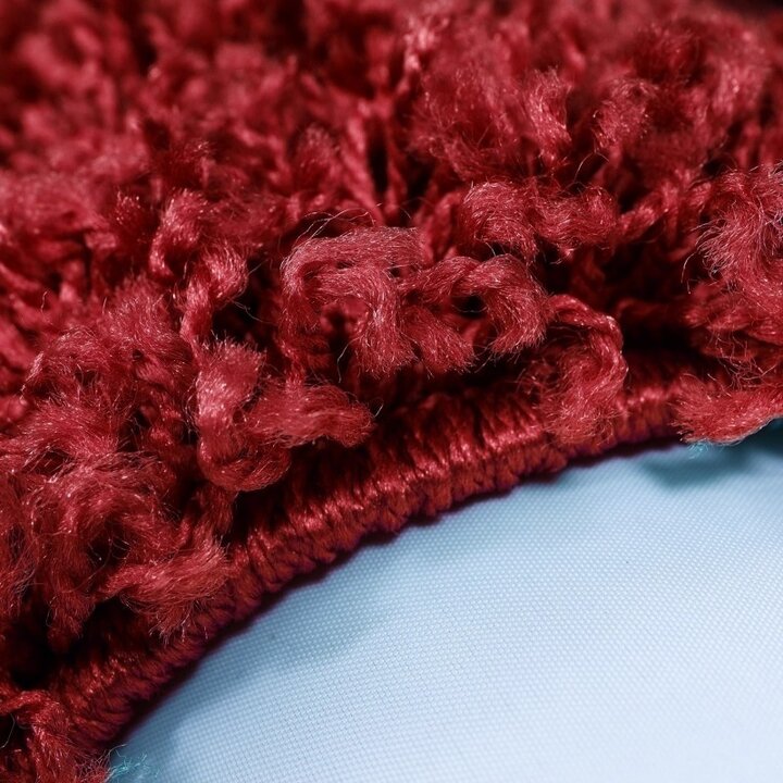 Hochflor Teppich Rund - Edge Rot - 1