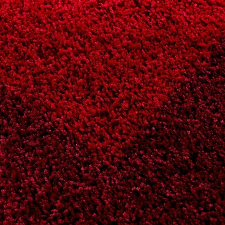 Hochflor Teppich Rund - Edge Rot - 2
