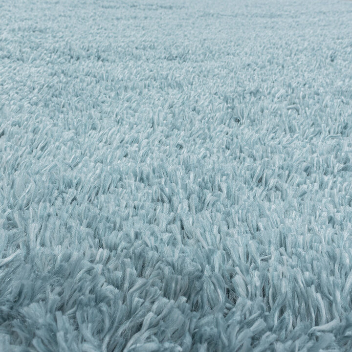 Hochflor Teppich Rund - Fuzzy Hellblau - 1