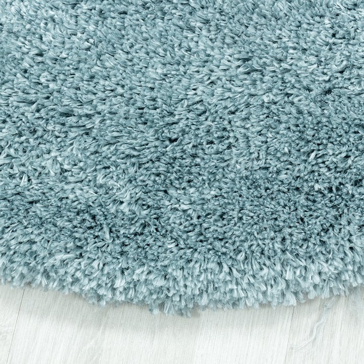 Hochflor Teppich Rund - Fuzzy Hellblau - 2
