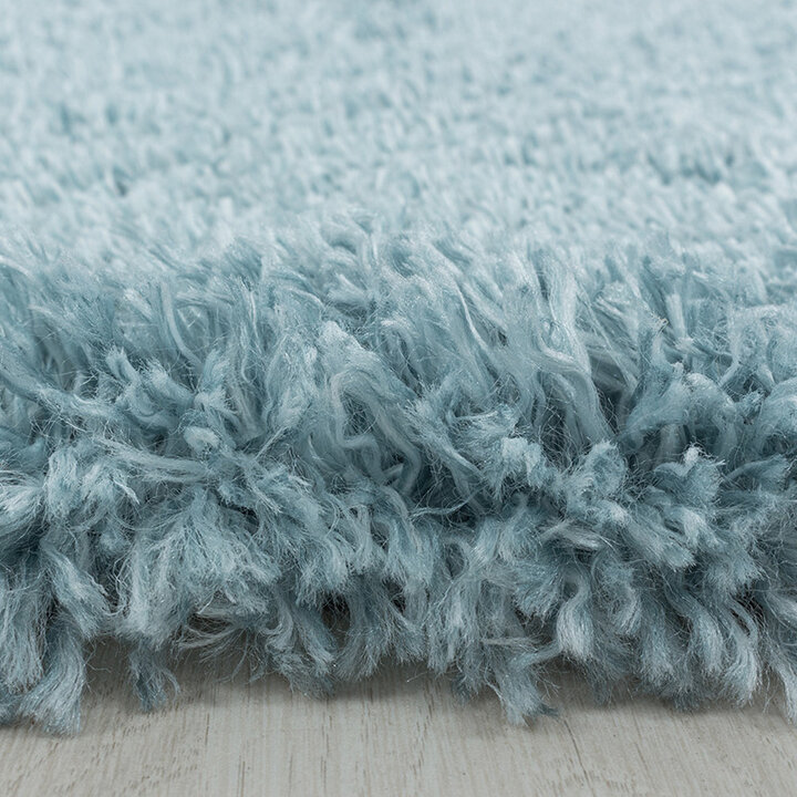 Hochflor Teppich Rund - Fuzzy Hellblau - 3