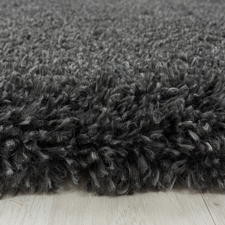Hochflor Teppich Rund - Fuzzy Dunkelgrau - 3
