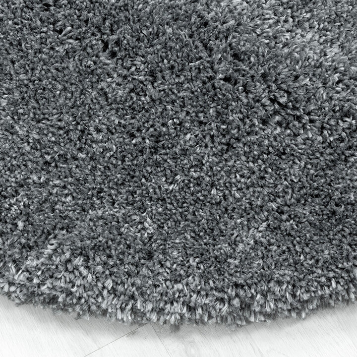 Hochflor Teppich Rund - Fuzzy Grau - 2