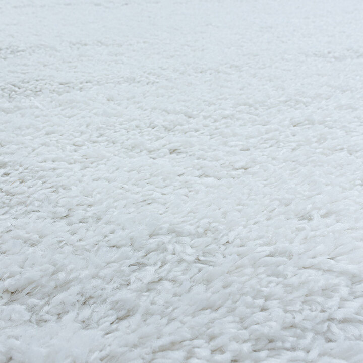 Hochflor Teppich Rund - Fuzzy Weiß - 2